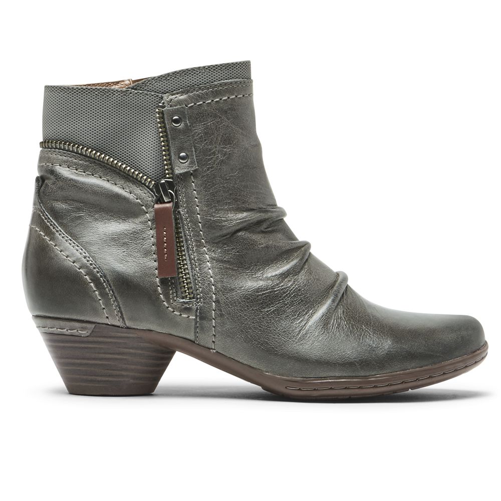 Rockport Cobb Hill Laurel - Womens Booties - Grey - NZ (ZFE-419628)